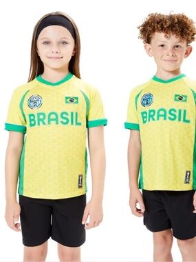 FIFA Kids Brasil Brazil Soccer Jersey World Cup XS 4/5